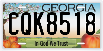 GA license plate CQK8518