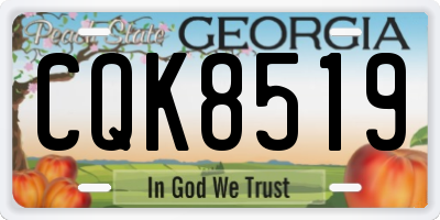 GA license plate CQK8519