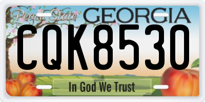 GA license plate CQK8530