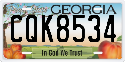 GA license plate CQK8534