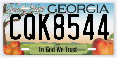 GA license plate CQK8544