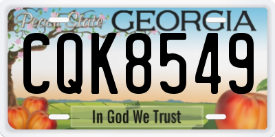 GA license plate CQK8549