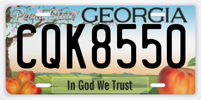 GA license plate CQK8550