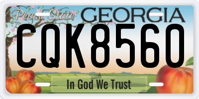 GA license plate CQK8560