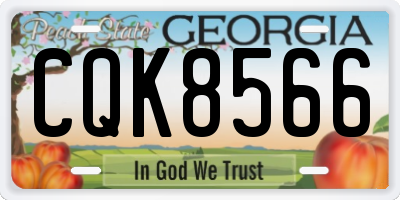 GA license plate CQK8566