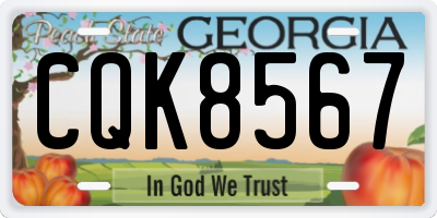GA license plate CQK8567