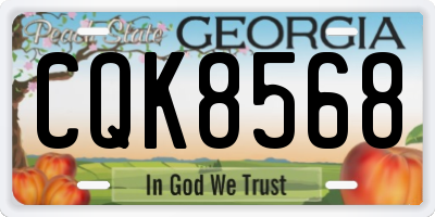 GA license plate CQK8568