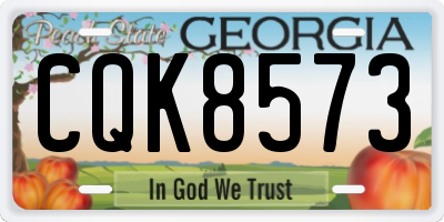 GA license plate CQK8573