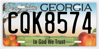 GA license plate CQK8574