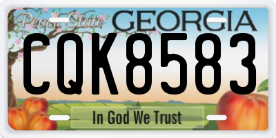 GA license plate CQK8583