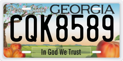 GA license plate CQK8589