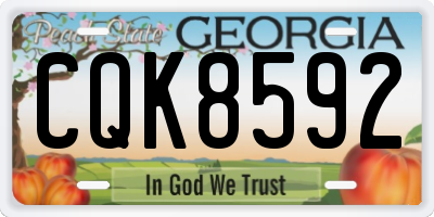 GA license plate CQK8592