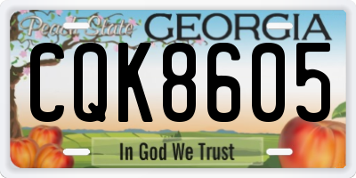 GA license plate CQK8605
