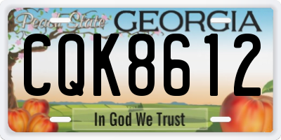 GA license plate CQK8612