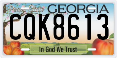 GA license plate CQK8613