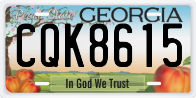 GA license plate CQK8615