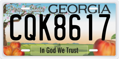 GA license plate CQK8617