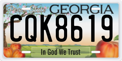 GA license plate CQK8619