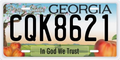 GA license plate CQK8621