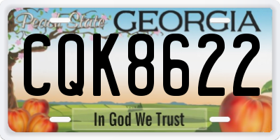 GA license plate CQK8622