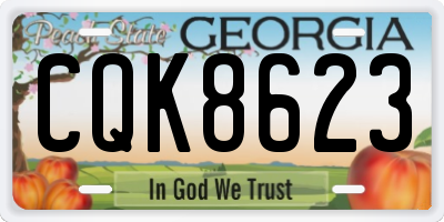 GA license plate CQK8623