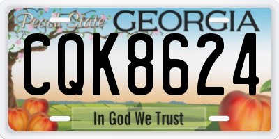GA license plate CQK8624