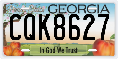 GA license plate CQK8627