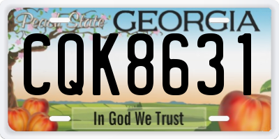 GA license plate CQK8631