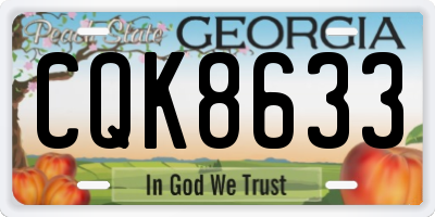 GA license plate CQK8633