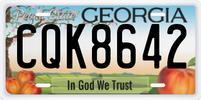 GA license plate CQK8642