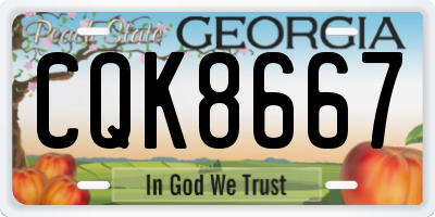GA license plate CQK8667
