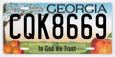 GA license plate CQK8669