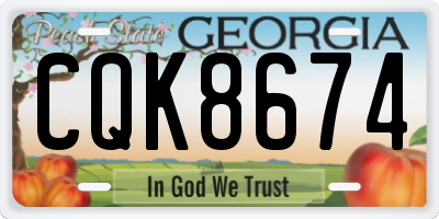 GA license plate CQK8674