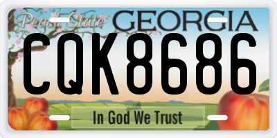 GA license plate CQK8686