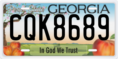 GA license plate CQK8689