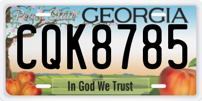 GA license plate CQK8785