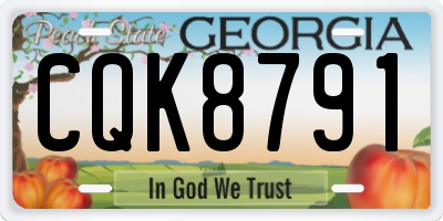 GA license plate CQK8791