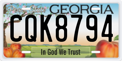 GA license plate CQK8794