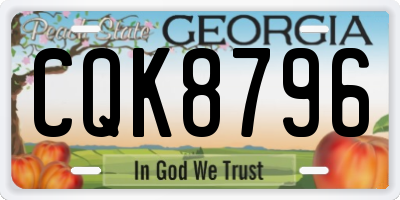 GA license plate CQK8796