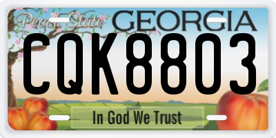 GA license plate CQK8803