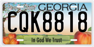 GA license plate CQK8818