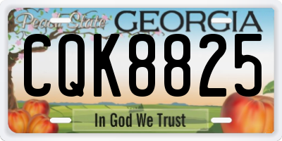GA license plate CQK8825