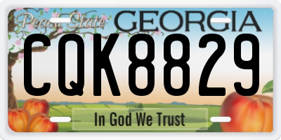 GA license plate CQK8829