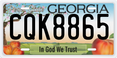 GA license plate CQK8865