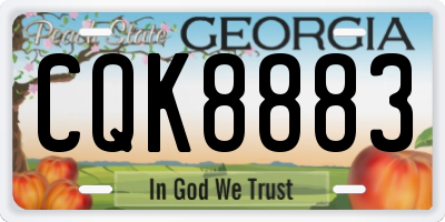GA license plate CQK8883