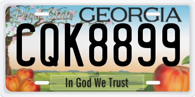 GA license plate CQK8899
