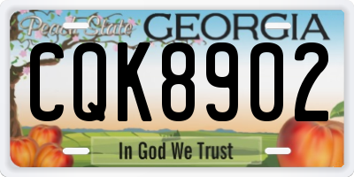GA license plate CQK8902