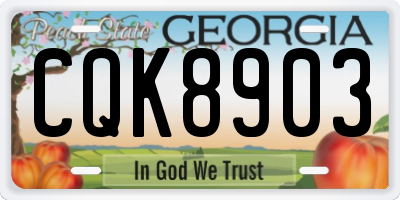 GA license plate CQK8903