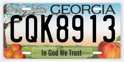 GA license plate CQK8913