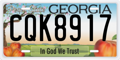 GA license plate CQK8917